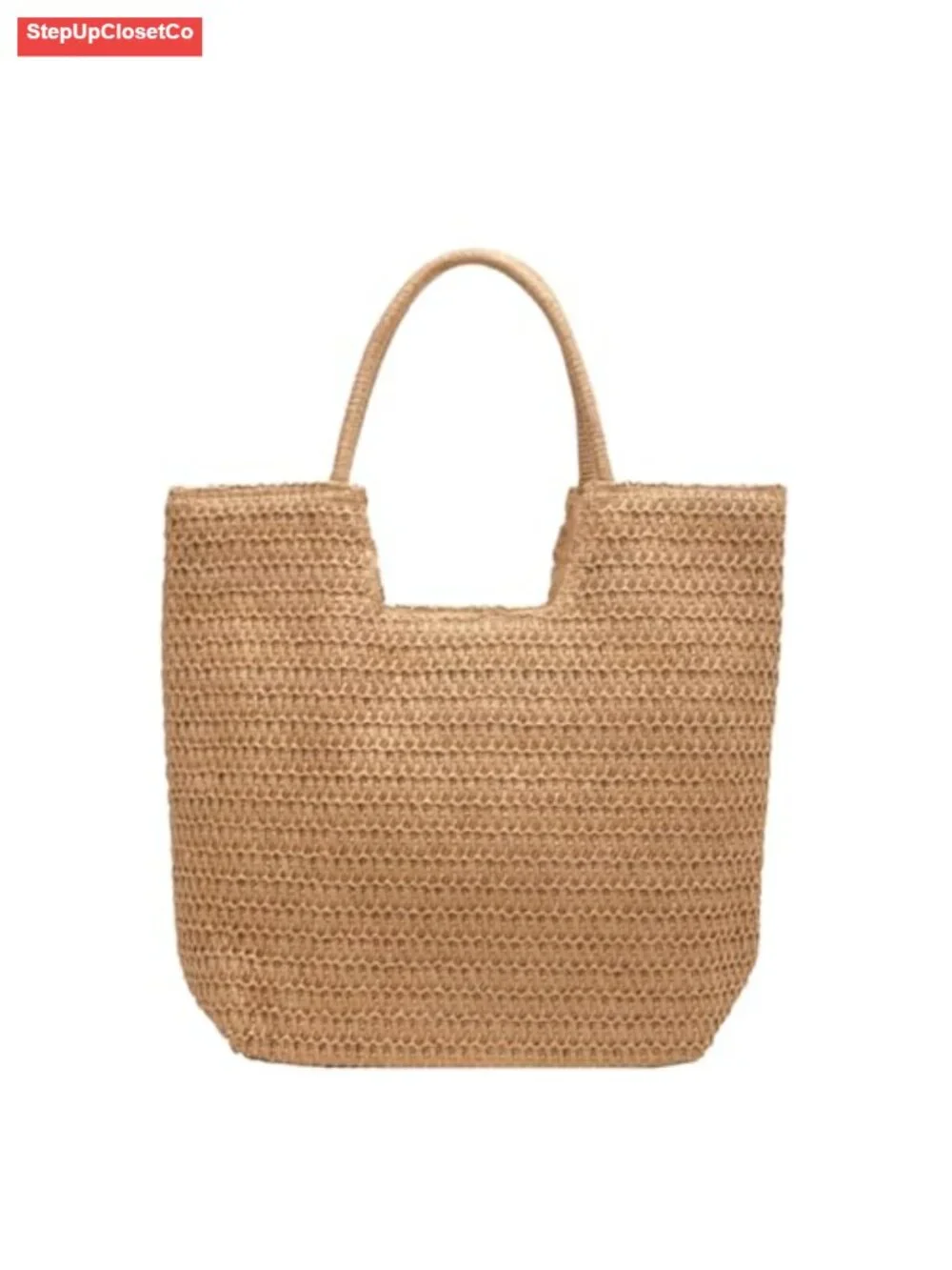 Straw Woven Beach Tote Hobo with Zipper, Women Vacation Shoulder Bag